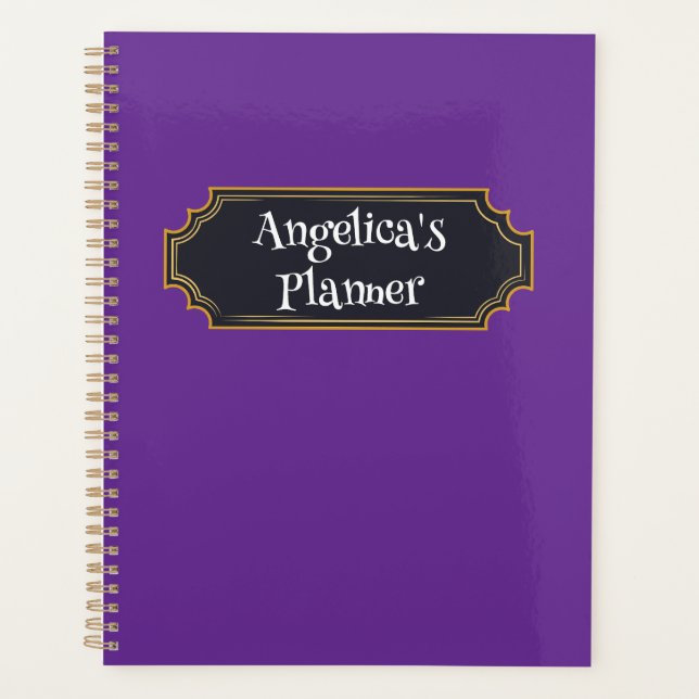 Agenda Nome Personalizado Roxo Spooky (Frente)