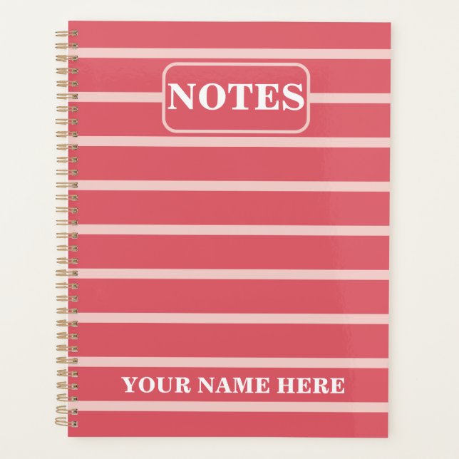AGENDA NOME PERSONALIZADO & TEXTO NOTAS SIMPLES E ELEGANT (Frente)