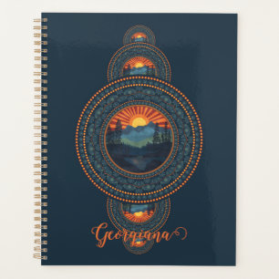 Agenda Nome Personalizado Vintage Wilderness Mandala Orna