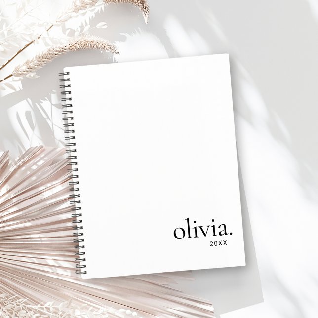 Agenda Nome Simples do Monograma Preto e Branco Profissio (Criador carregado)