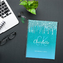 Agenda Nome verde aqua azul-teal