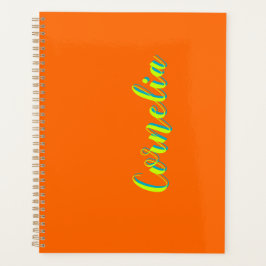 Agenda Nome Verde Primavera 3D Amarelo do limão | Funny O