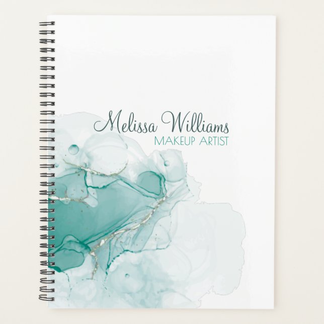 Agenda Nomes de monogramas de ouro verde e profissão (Frente)