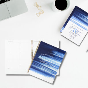 Agenda Nomes de pinceladas de aquarela azul marinho Chic