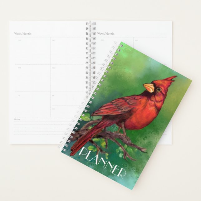 Agenda Norte Red Cardinal Bird Planner (Exibição)