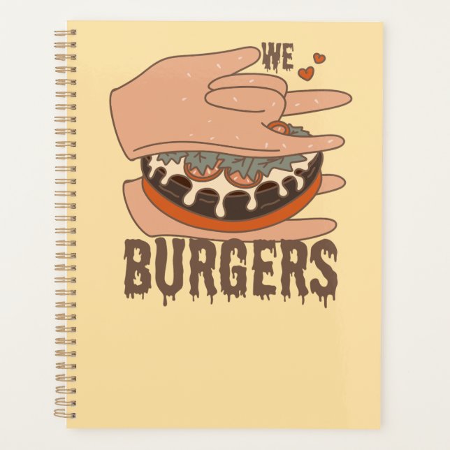 Agenda Nós Amamos Burgers - Burger Love - ASL ILY Obsessi (Frente)