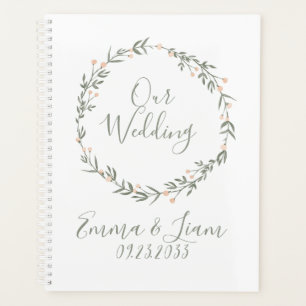 Agenda Nosso Casamento de Nomes Verdadeiros de Watercolor