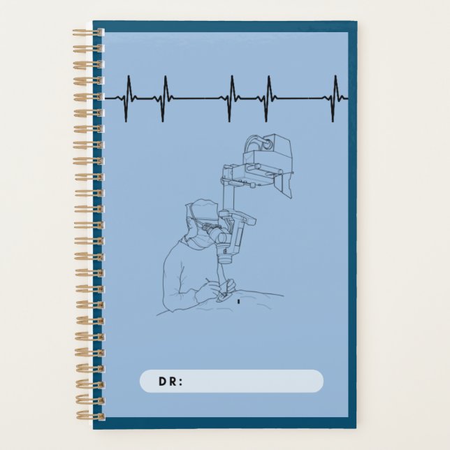 Agenda Nota espiral de médicos, azul, cirurgiões (Frente)