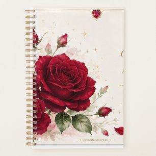 Agenda Notas de Amor de Rosa Vermelha Planner Floral Româ
