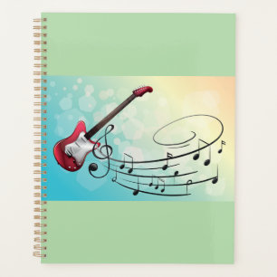 Agenda Notas Musicais Giratórias de Guitarra Elétrica de