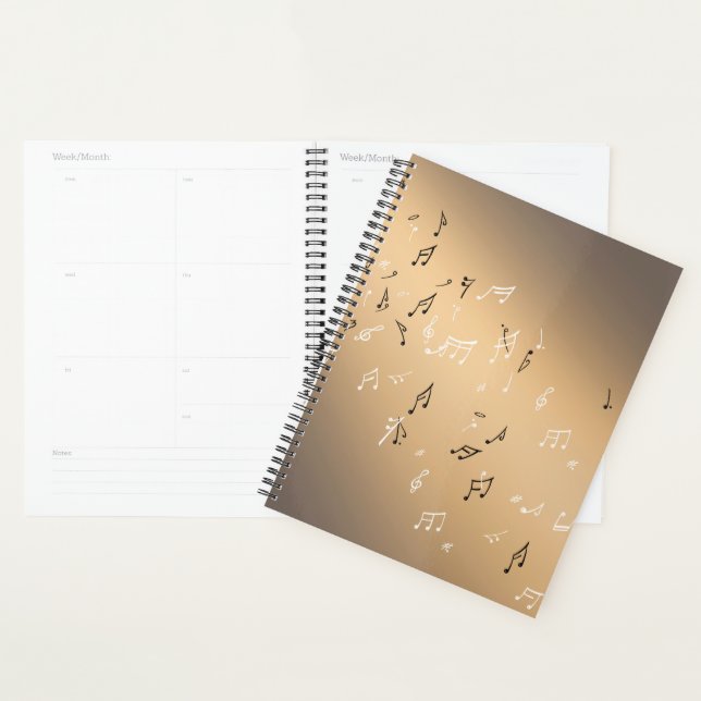 Agenda Notas Musicais no ouro da Lua (Exibição)