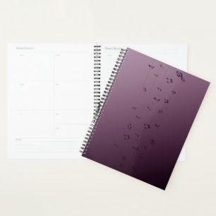 Agenda Notas Musicais Ombre Escuro Rosa-Violeta