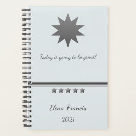 Agenda Notebook 5 Star Silver Text Professional