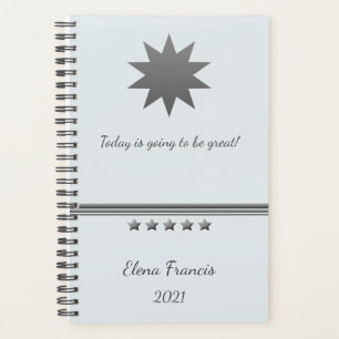 Agenda Notebook 5 Star Silver Text Professional