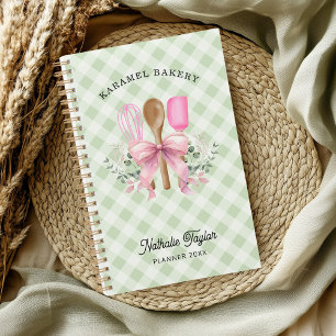 Agenda Notebook Arco rosa Utensílios & Gingham Planner ve