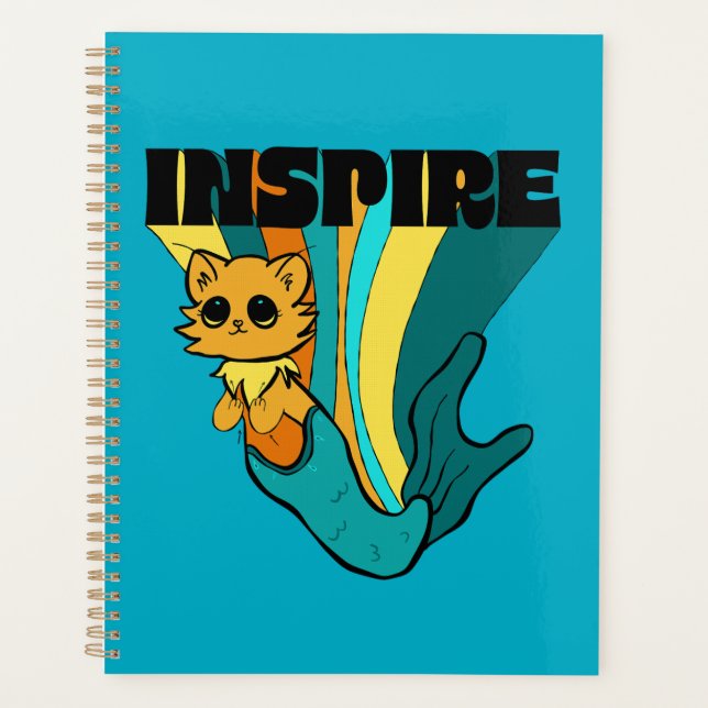 Agenda Notebook Cat Mermaid ASL Inspire Spiral (Frente)