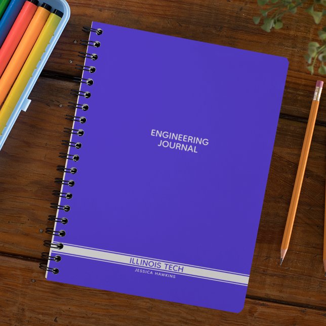 Agenda Notebook com risca clássica azul elétrico (Criador carregado)