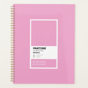 Agenda Notebook de Briso Rosa Personalizado Nome person