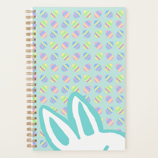 Agenda Notebook de coelho de páscoa, Páscoa cesto (Frente)