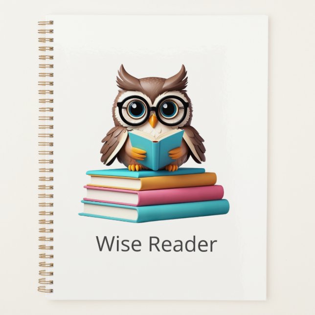 Agenda Notebook de Diário Wise Reader Owl Kids (Frente)