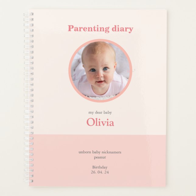 Agenda notebook de parentalidade personalizado (Frente)