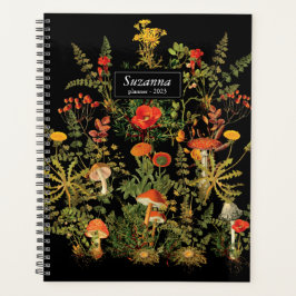 Agenda Notebook Elegante Black Florals Caiu