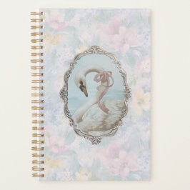Agenda Notebook Elegante Swan e Pastel Floral