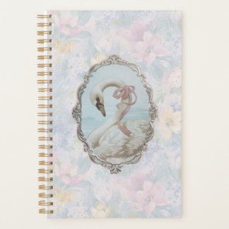 Agenda Notebook Elegante Swan e Pastel Floral