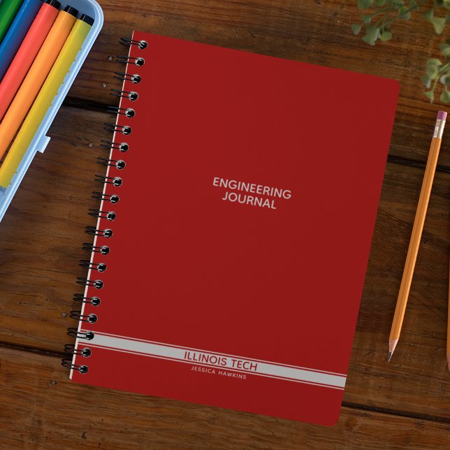 Agenda Notebook Escuro Red Stripe Espiral (Criador carregado)