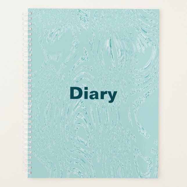 Agenda Notebook espiral de Diário Verde Azul (Frente)