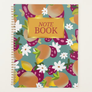 Agenda Notebook flexível vibrante para Fruta e Daisies fr