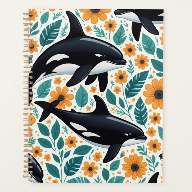 Agenda Notebook Floral orca Spiral (Frente)