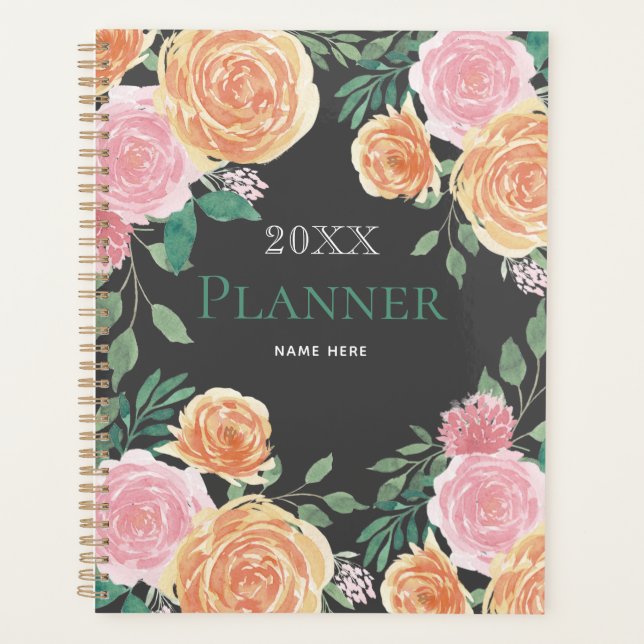 Agenda Notebook Floral Planner (Frente)