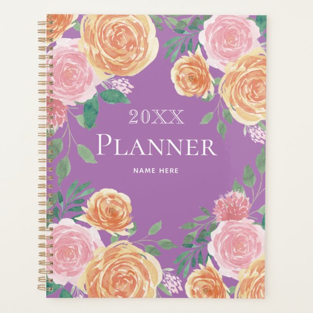 Agenda Notebook Floral Planner (Frente)
