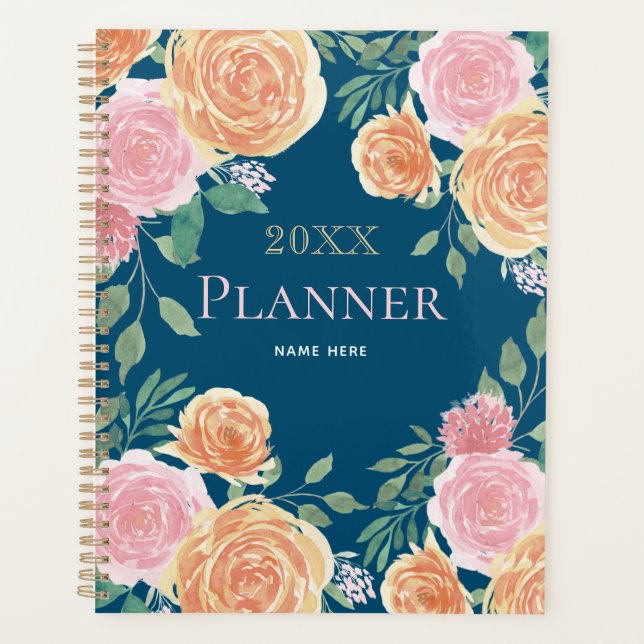 Agenda Notebook Floral Planner (Frente)