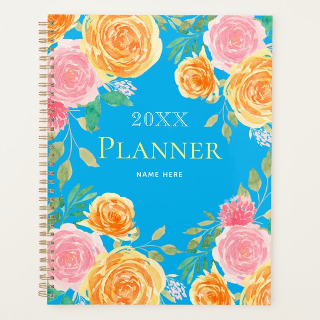Agenda Notebook Floral Planner (Frente)