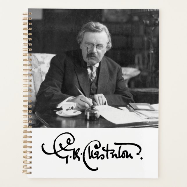Agenda Notebook G. K. Chesterton no Trabalho (Frente)