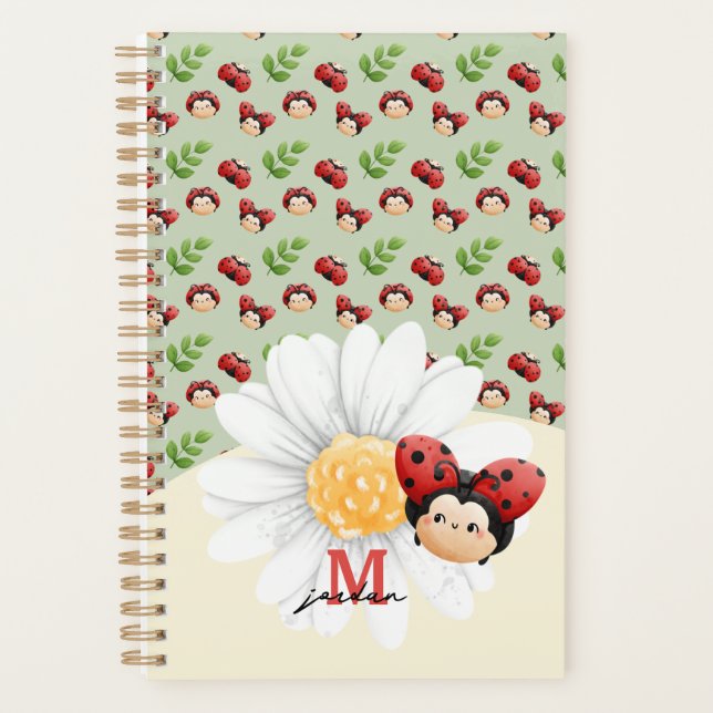 Agenda Notebook LadyBug Bonito para Crianças com Nome (Frente)