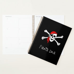 Agenda Notebook Pirate Skull and Crossbones Planner
