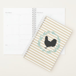 Agenda Notebook Rooster Silhouette Wreath