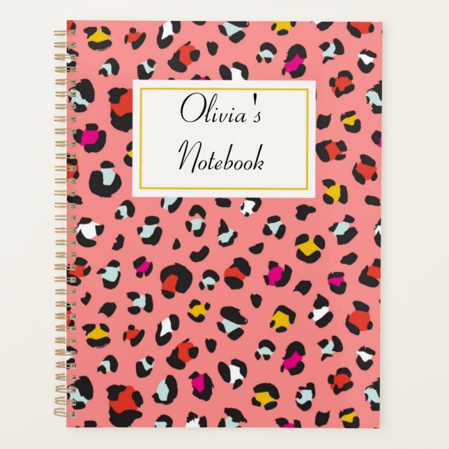 Agenda notebook rosa-leopardo (Frente)