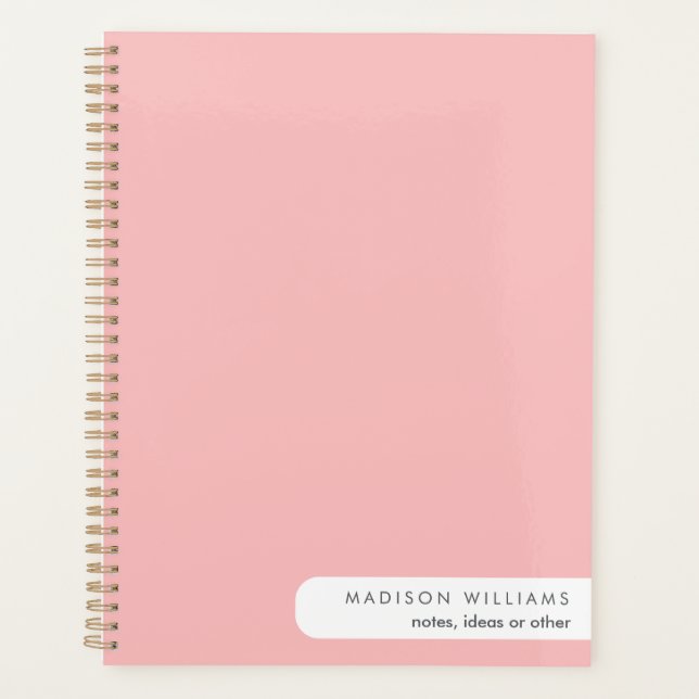 Agenda Notebook rosa personalizado - Cliente (Frente)