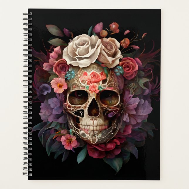 Agenda Notebook Sugar Skull, Diário Crânio, (Frente)
