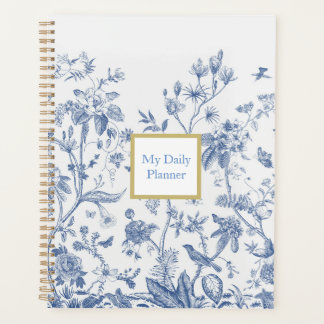 Agenda Notebook Vintage Blue and White Floral Chinoiserie