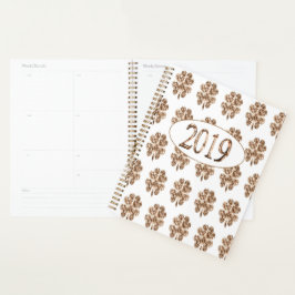 Agenda Novo ano 2019, Dourado e branco, quatro folhetos d