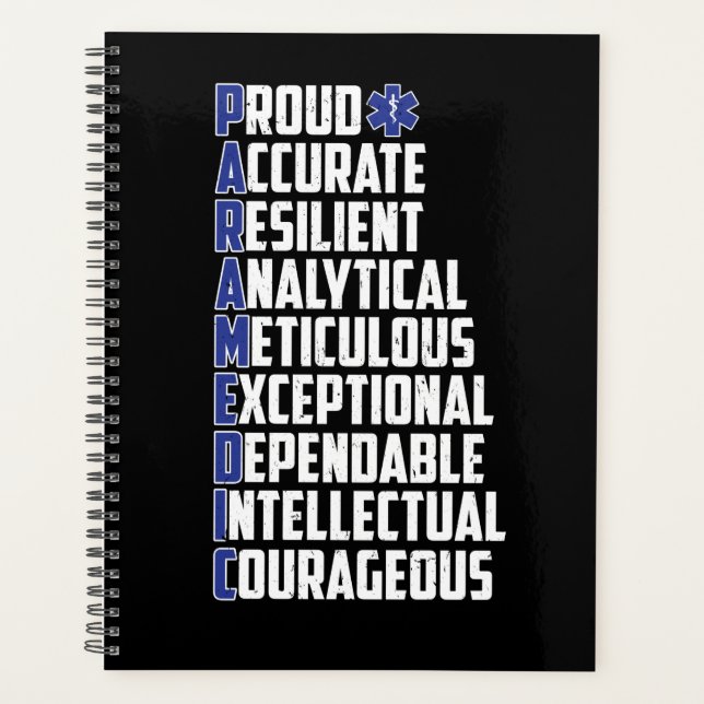 Agenda Nuvem de Palavras Paramédica de Emergência EMS (Frente)