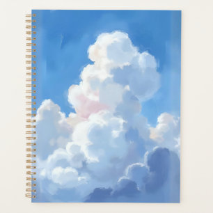 Agenda Nuvens Brancas Céu Azul Lindo Aquarela