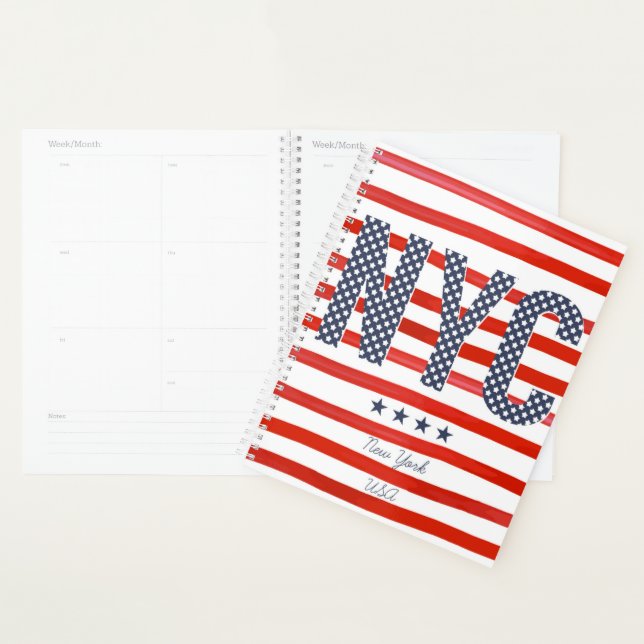 Agenda NYC | Design vermelho, branco e azul (Exibição)