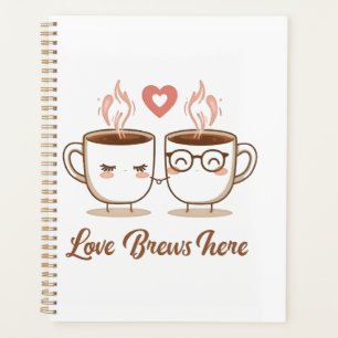 Agenda O Amor Breve Aqui - Casal Romântico De Café