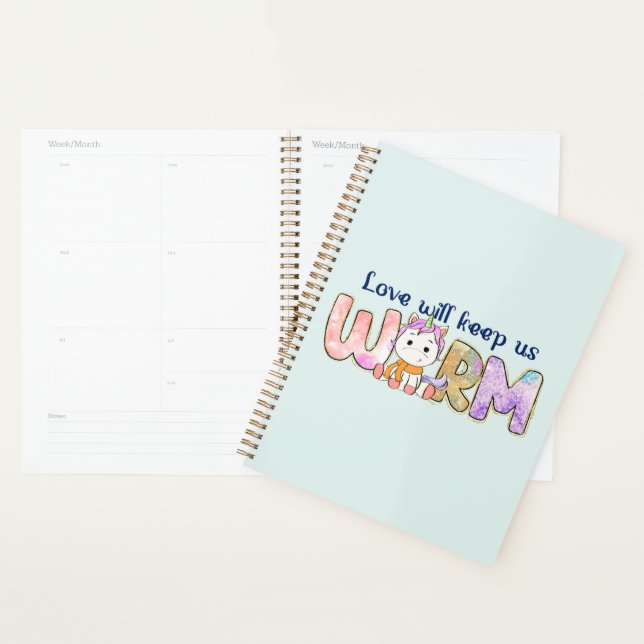 Agenda O Amor Nos Manterá Aquecidos | Adorável Unicorn Wi (Exibição)